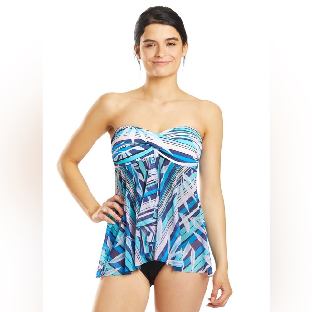 Profile by Gottex Palm Beach Fly A Way One Piece Swimsuit Blue Multi 12